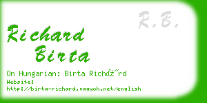 richard birta business card